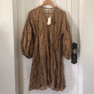 NWT DOEN GRASSE DRESS - JAIPUR MUSTARD FLORAL - S